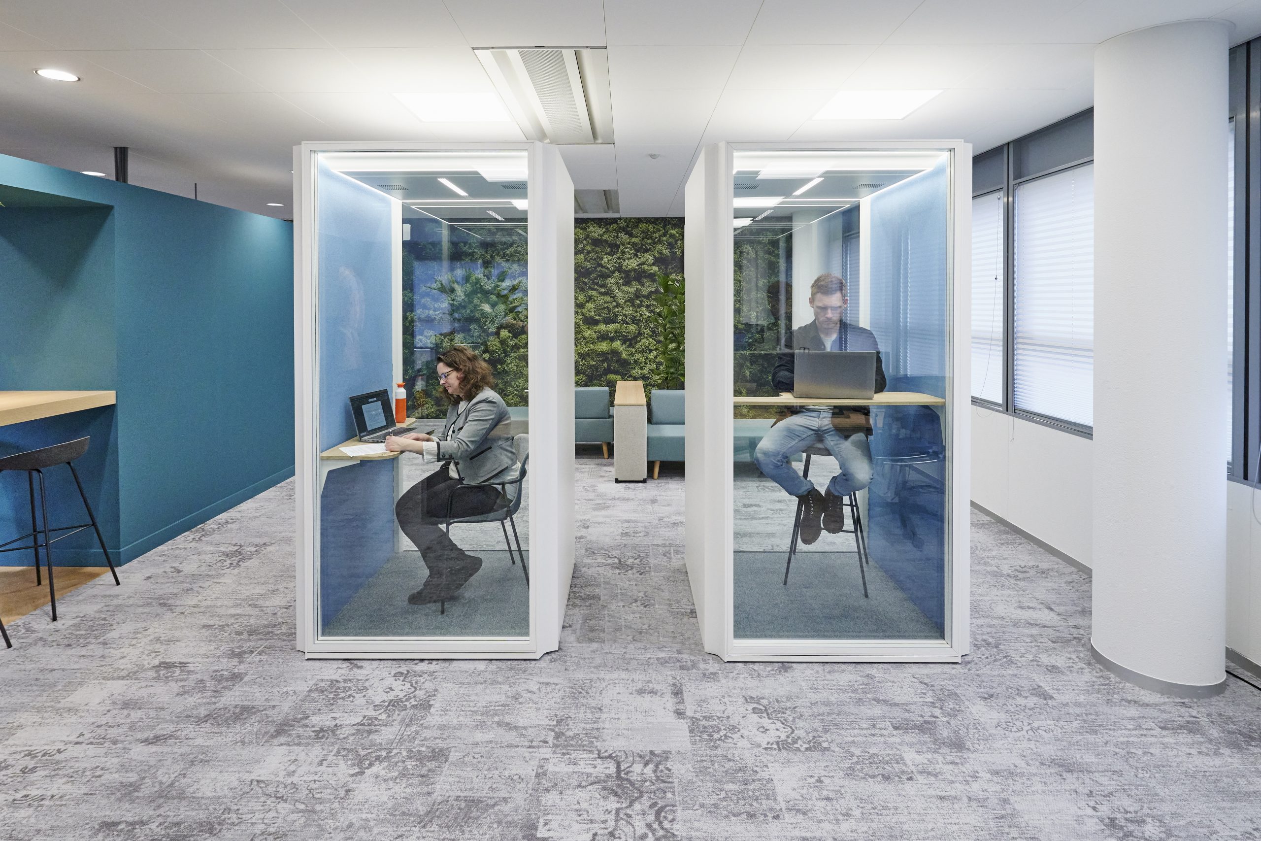 A quiet oasis in an open office: Halo office pods at Alfa